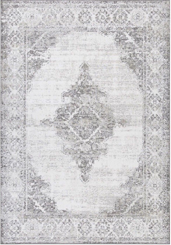 Teppe Vanor 160x230 cm - Hvit/grå