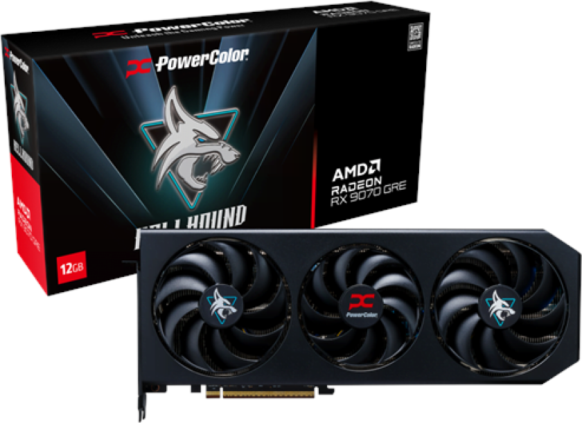 Radeon RX 9070 GRE Hellhound - 12GB GDDR6 RAM - Grafikkort