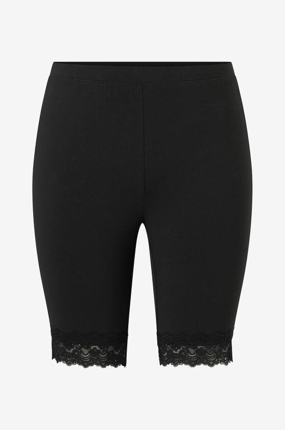 Sykkelshortser med blonder - Svart