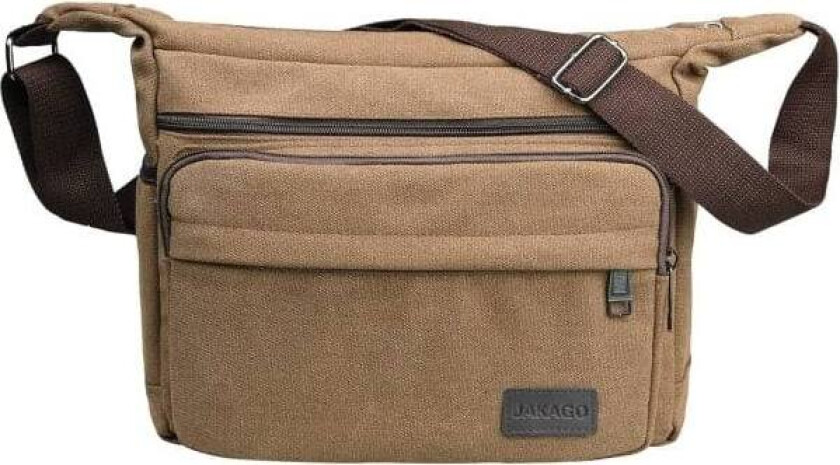 Vanntett Messenger Skulderveske 13 Tommer Multi Canvas Crossbody Veske For Menn Casual Lett Utendørs Fiskeveske Camping Kaffe