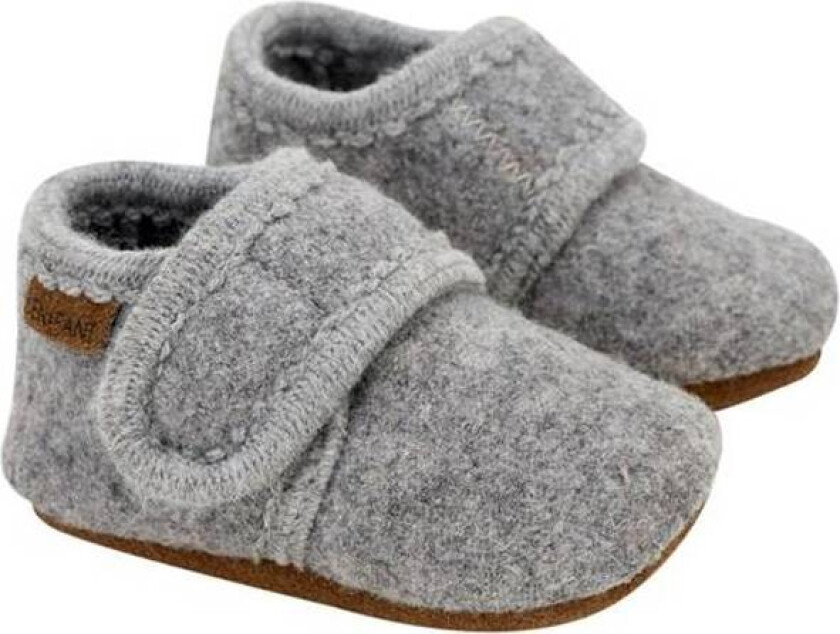 - Tøfler i Ull Grey Melange