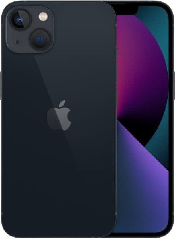 iPhone 13 - 5G smartphone - dobbelt-SIM / Internminne 256 GB - OLED-display - 6.1 - 2532 x 1170 piksler - 2x bakkameraer 12 MP, 12 MP - front camera 12 MP - midnatt