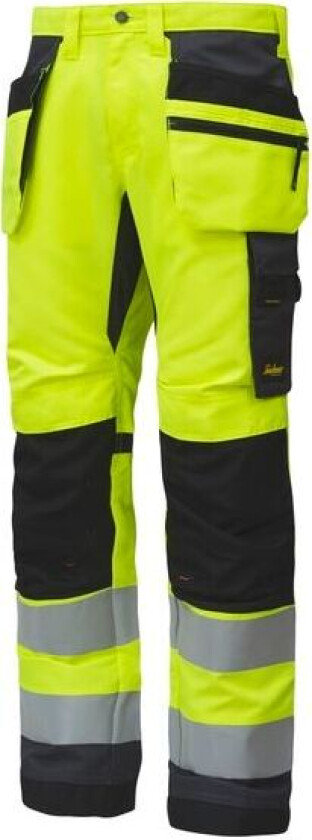 Bukse 6230 gul 48 snickers highvis kl 2 hylsterlommer