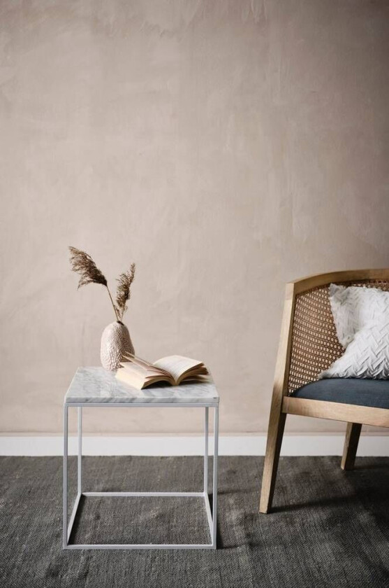 sofabord 40x40 cm - marmor Hvit