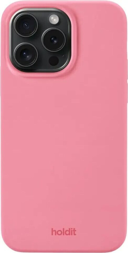 holdit iPhone 15 Pro Max Deksel Silikon Rouge Pink