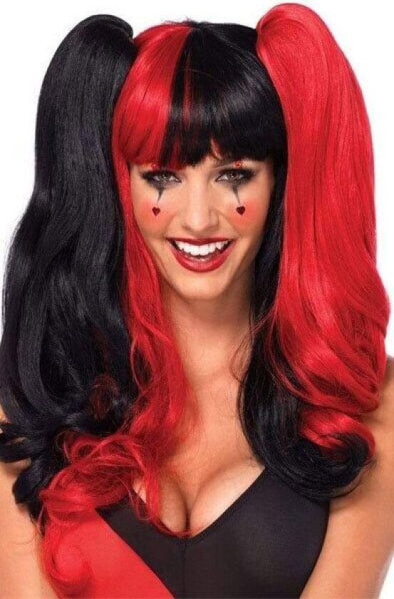 Harlequin Wig Black/Red Parukk