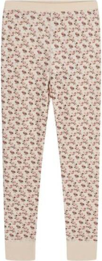 Hust And Claire - Leggings Ull/Bambus Blomster Wheat Melange