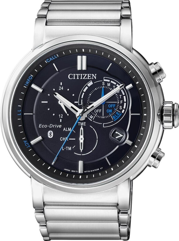 Eco-Drive Bluetooth BZ1001-86E - Kvarts - Sølv - Herreklokker - Rustfritt stål - ledd m/pin - Mineral