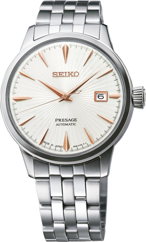 Seiko Presage Automatic SRPB47J1 - Automatisk - Sølv - Herreklokker - Rustfritt stål - ledd m/pin - Mineral