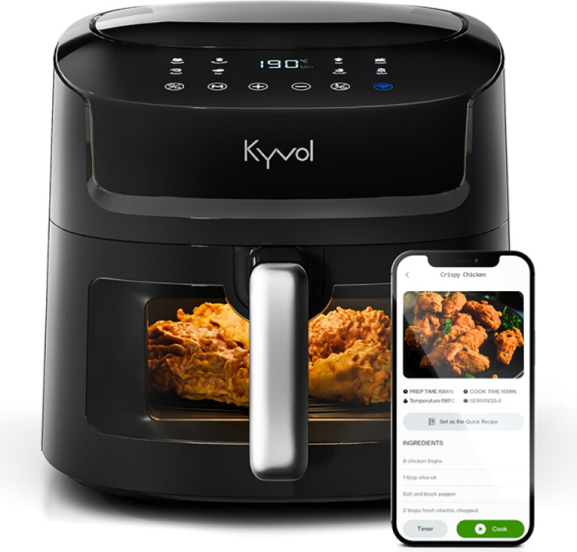 Kyvol 7.2L Smart Airfryer - CrispMaster 360° - Svart