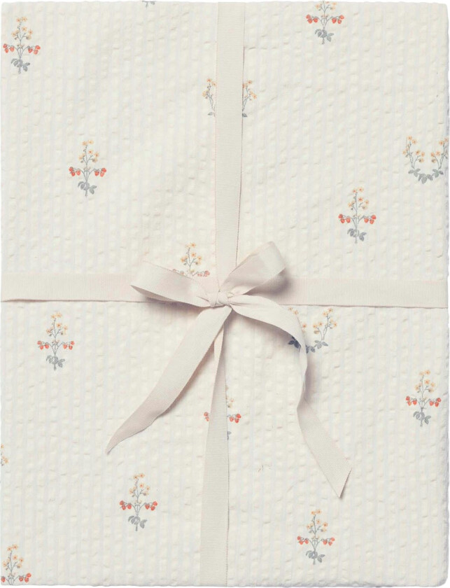 La Fraise Seersucker Fitted Sheet Double 180x200 Cm - Laken Organisk Bomull Beige - GF1500270-000-233GL