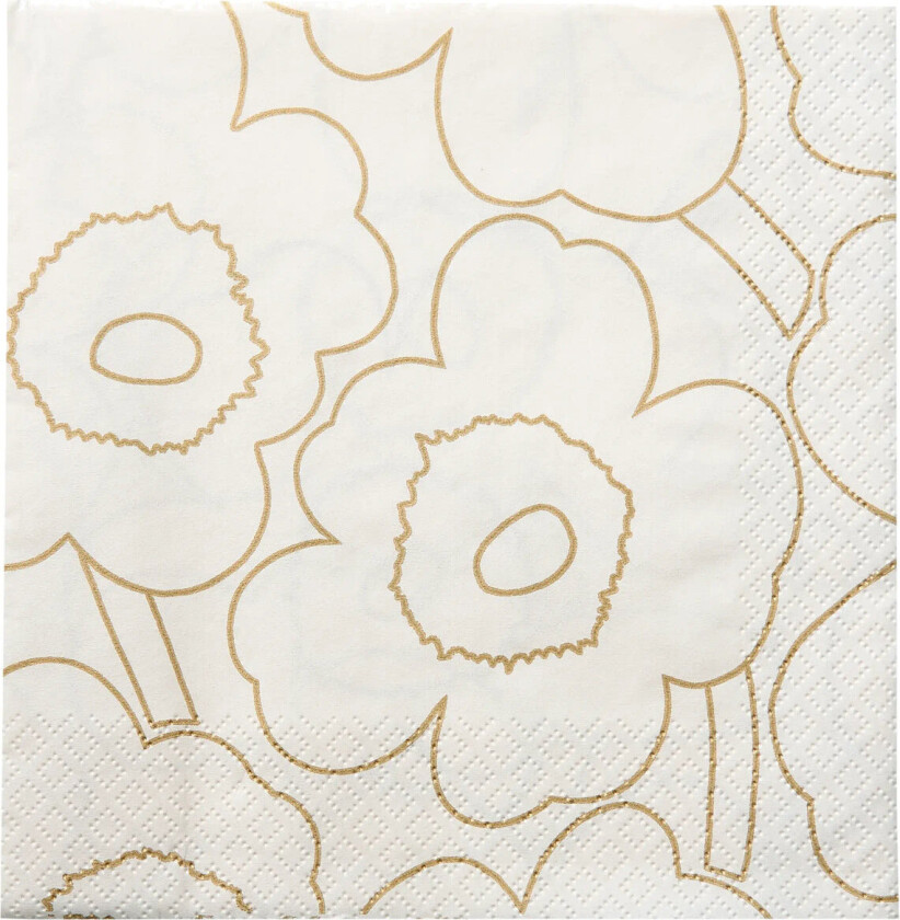 Marimekko Napkin Piirto Unikko Cream - Cream - 24X24CM