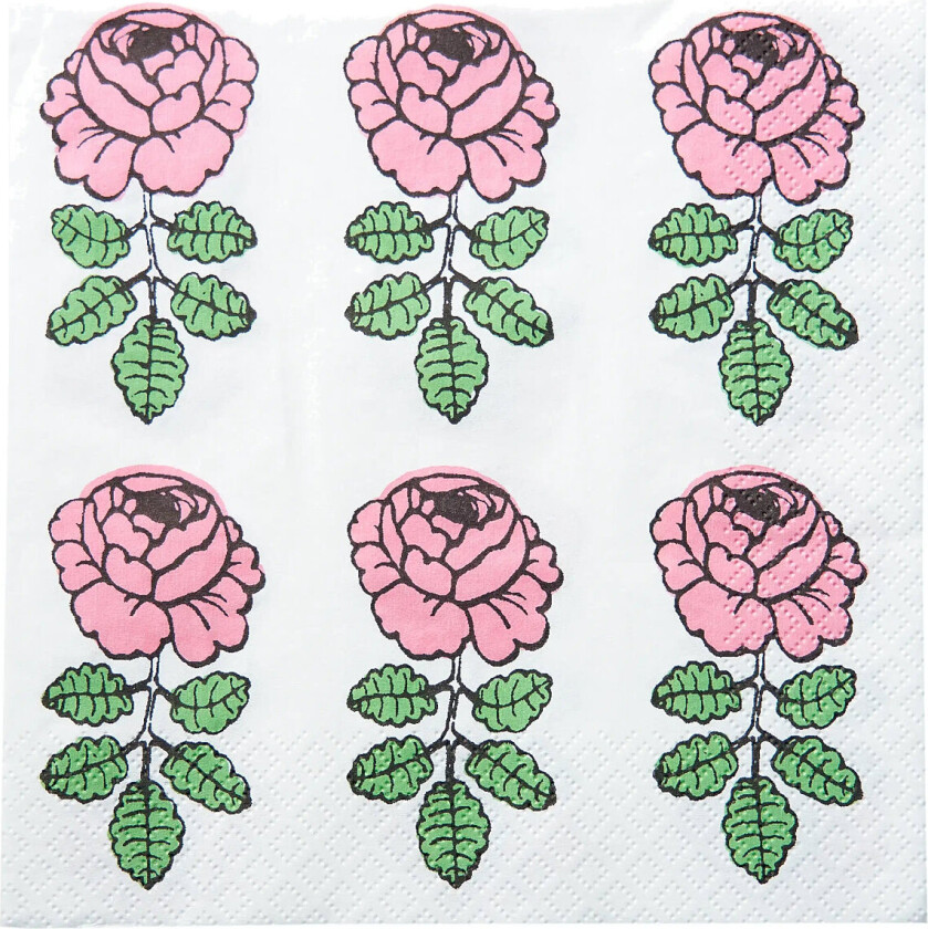 Marimekko Napkin Vihkiruusu - Pink - 24X24CM