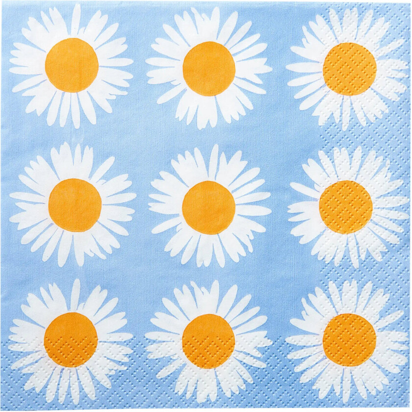 Marimekko Napkin Auringonkukka - Blue - 24X24CM