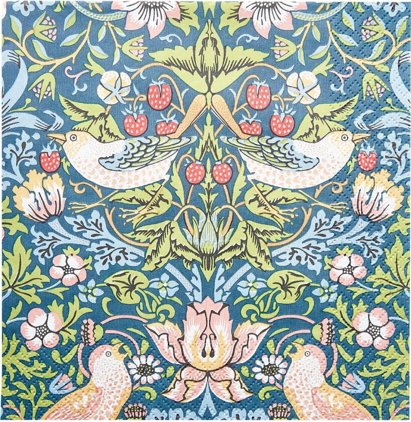 William Morris Napkin Strawberry Thief Napkin - Blue - 33X33CM