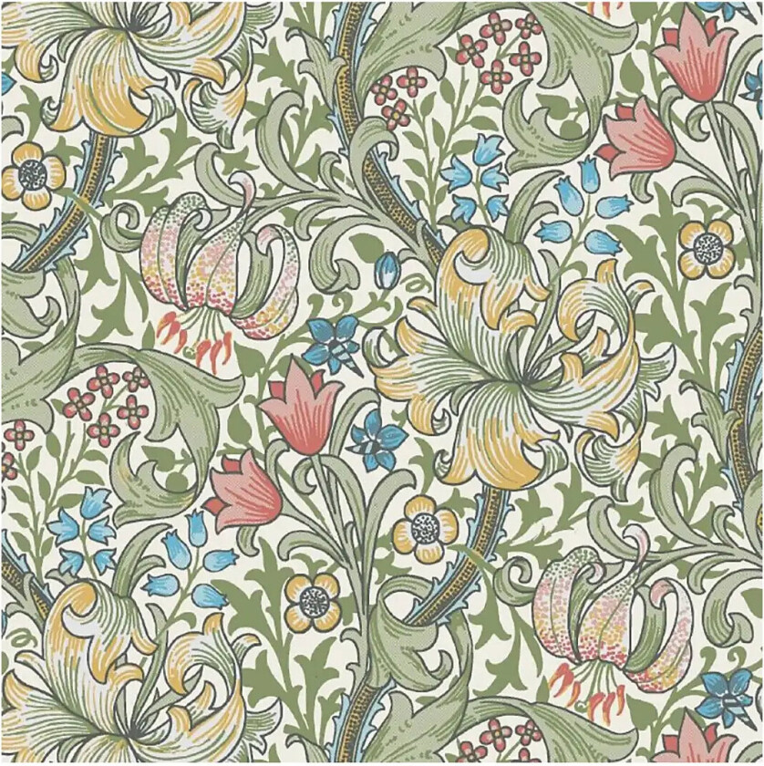 William Morris Napkin Golden Lily Napkin - Khaki green - 24X24CM