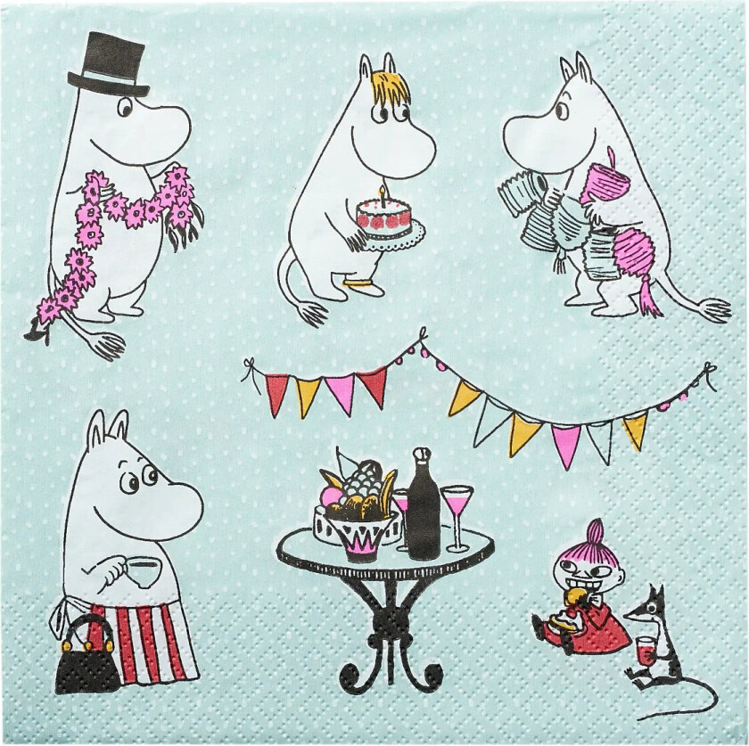 Moomin Napkin Kestit - Blue - 33X33CM