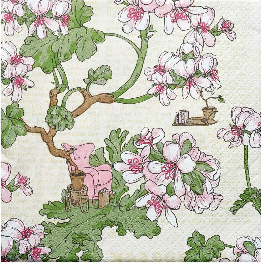 Nuppu Napkin Pelargonia - Cream - 33X33CM