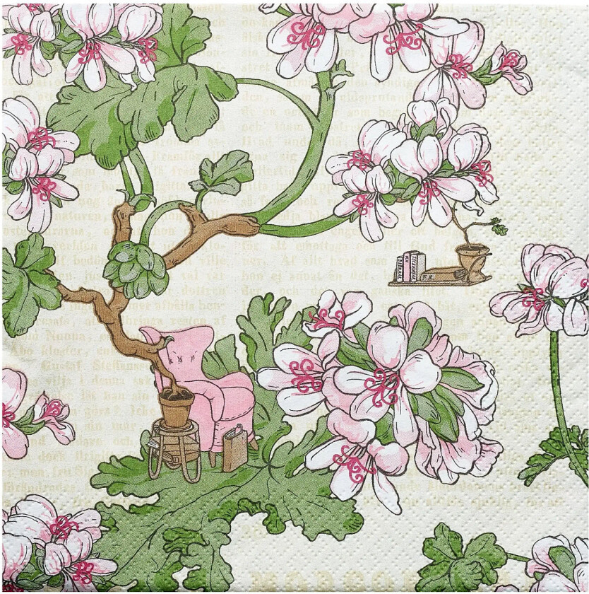 Nuppu Napkin Pelargonia - Cream - 24X24CM