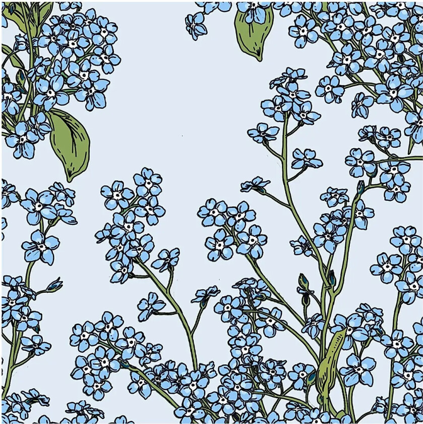 Nuppu Napkin Lemmikki - Blue - 24X24CM