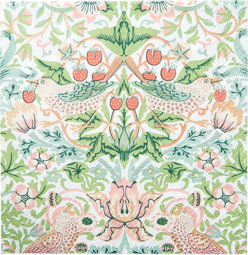 William Morris Napkin Strawberry Thief Napkin - Pink - 24X24CM