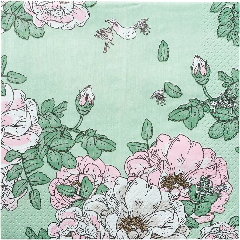 Nuppu Napkin Juhannusmuistot - Green - 24X24CM