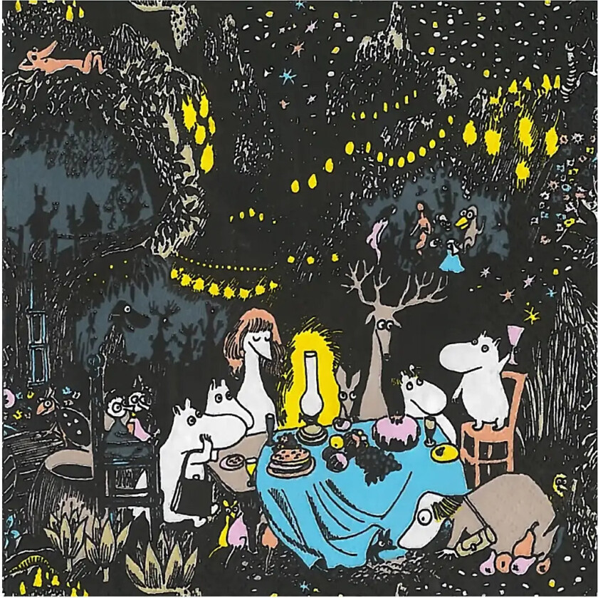 Moomin Napkin Tähtimuumi - Black - 33X33CM
