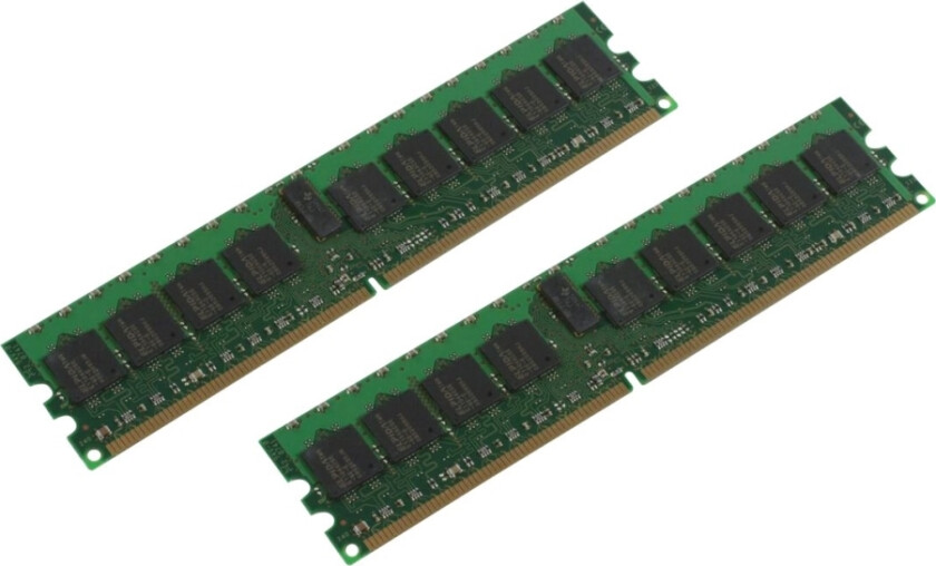 - DDR2 - sett - 4 GB: 2 x 2 GB - DIMM 240-pin - 800 MHz / PC2-6400 - CL5 - ikke-bufret - ikke-ECC