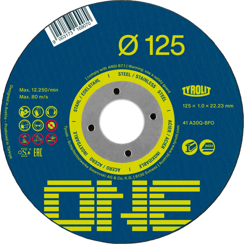 ONE Kappeskive rett, 2IN1 125x1,0 mm