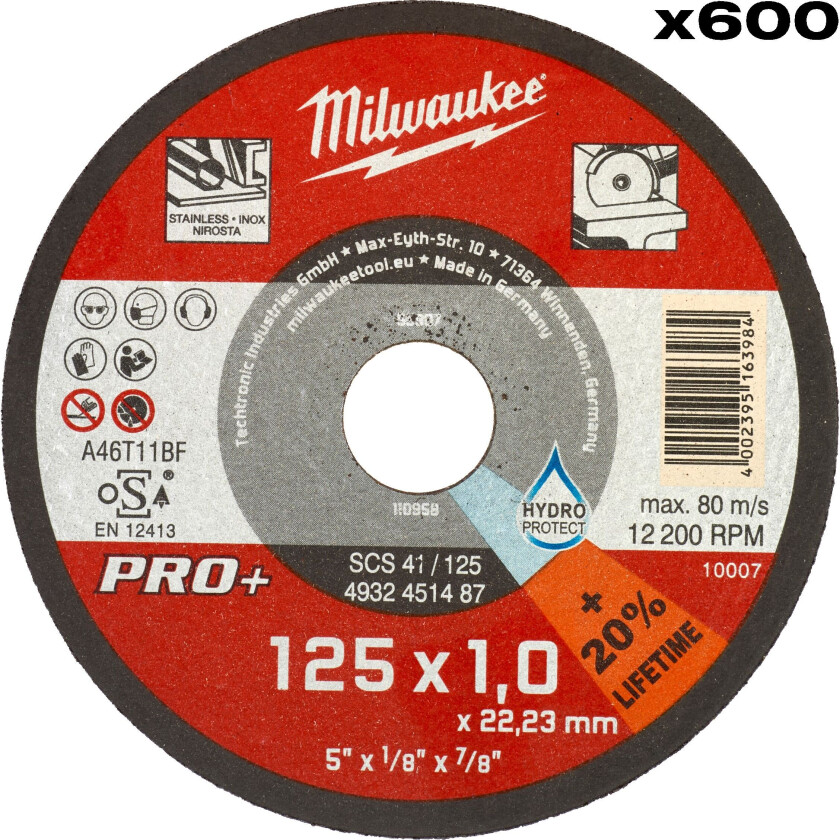 4932500580 Kappeskive SCS41/125X1 PRO+ 600P