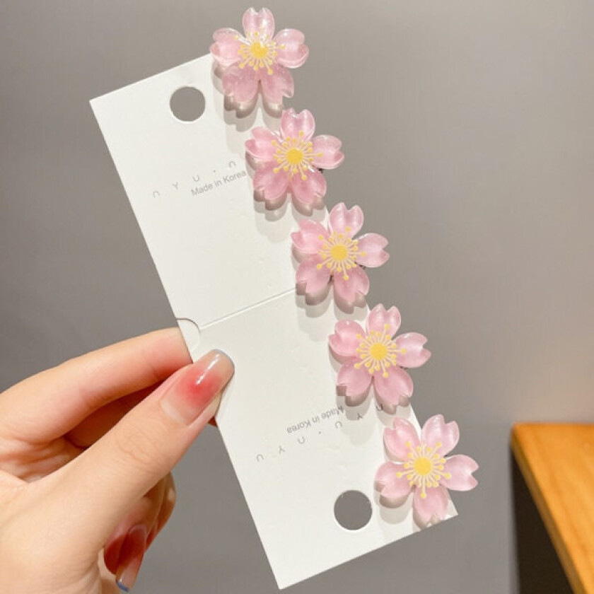 10 stk. Søte kirsebærblomst hårnåler Blomsterhårspenner Koreansk stil Hodeplagg Hårtilbehør for jenter og kvinner Alt hår Rosa
