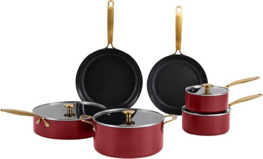 Element gryte- og pannesett 10 deler bordeaux
