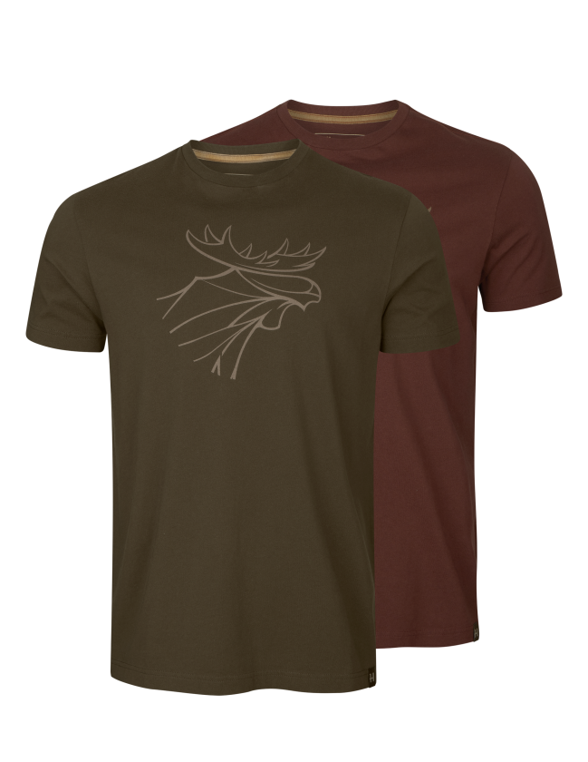 Men's Graphic T-shirt 2-pack Willow green/Burgundy M, Willow green/Burgundy