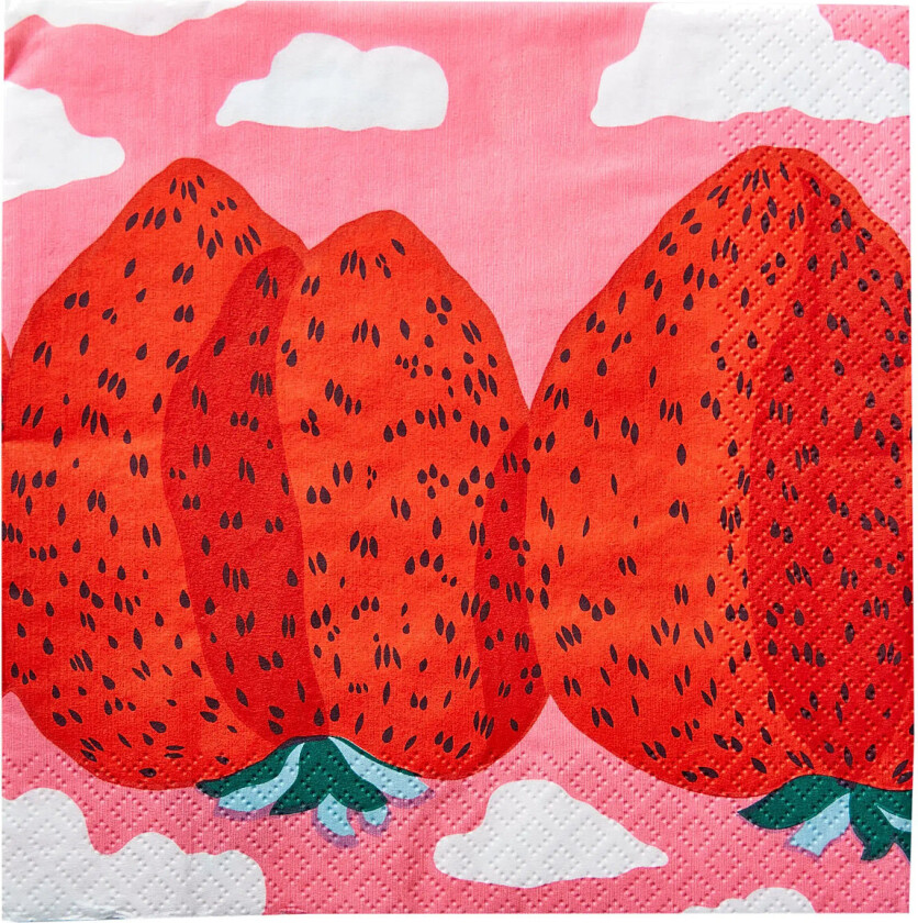 Marimekko Napkin Mansikkavuoret - Pink - 24X24CM