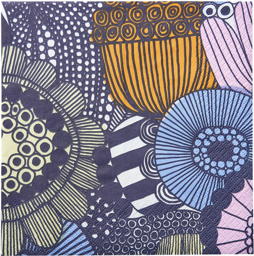 Marimekko Napkin Siirtolapuutarha - Navy - 24X24CM
