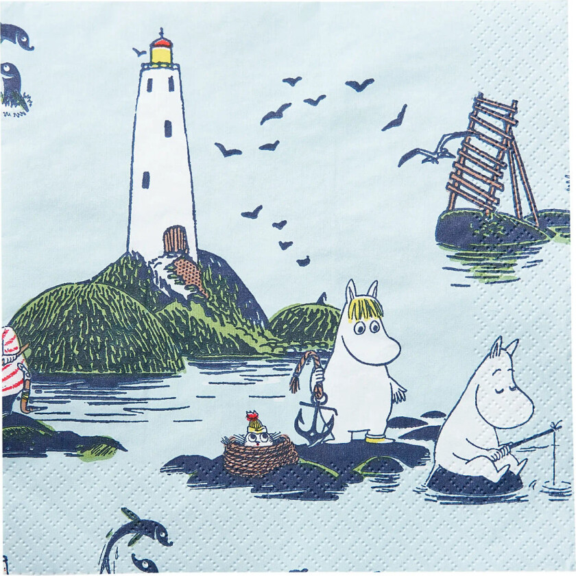 Moomin Napkin Muumit Ja Meri - Blue - 33X33CM