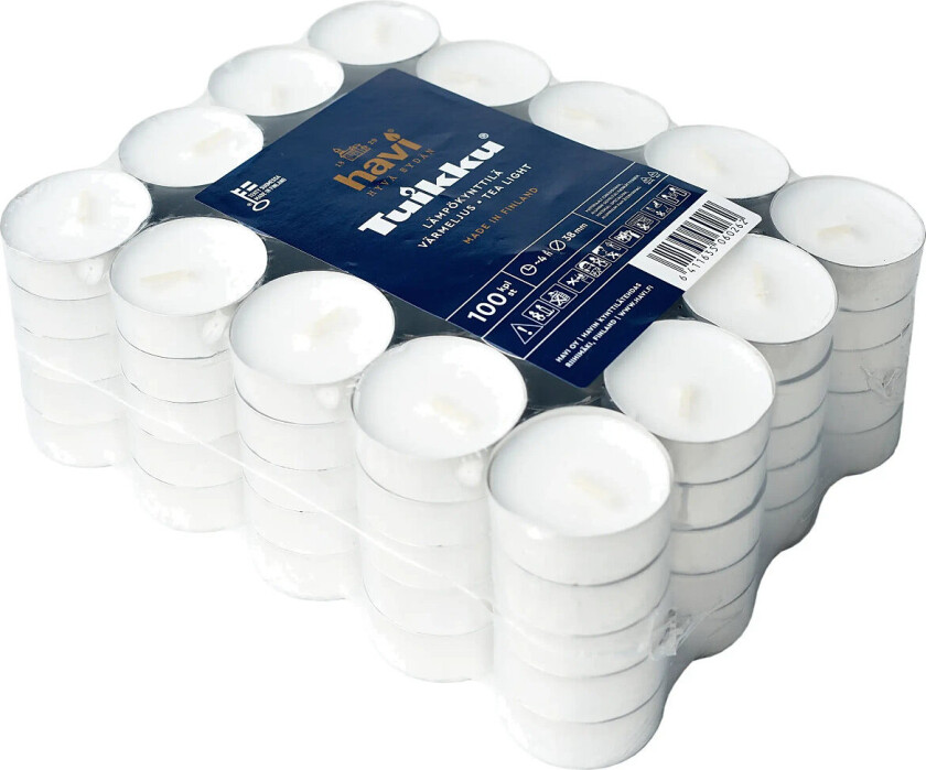 Bilde av Tuikku Tea Light Candle 100-Pack - White - H:28CM