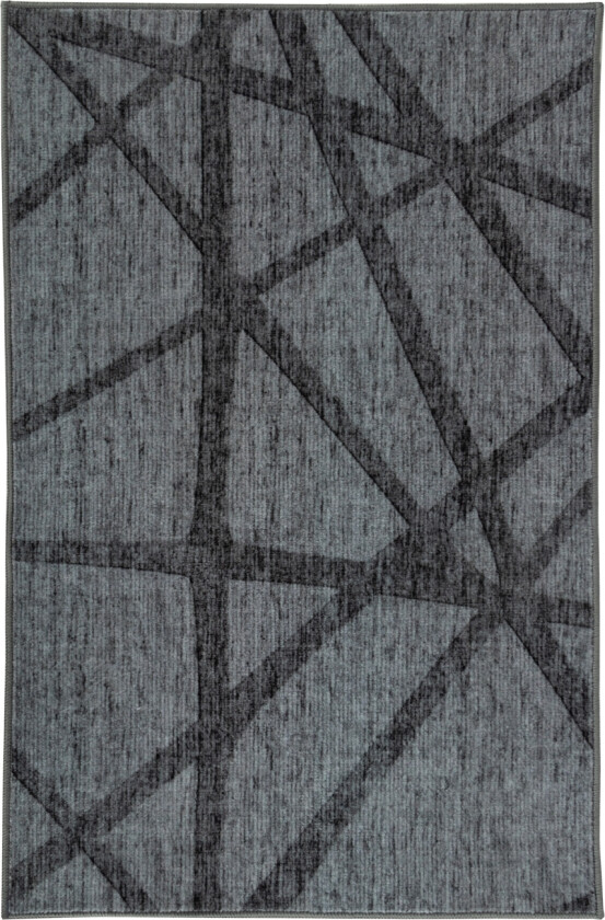 Gulvteppe - Stort gulvteppe 200x300 cm - Mørkegrå teppe med sklisikker bakside - Løst teppe fra Nordstrand Home Gry