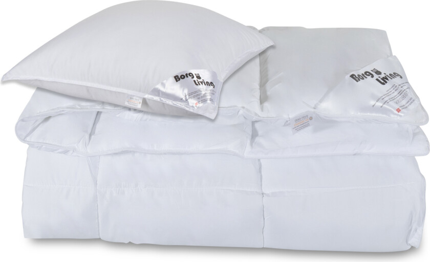 Dyne- og putesett - Helårs fiberdyne 140x220 cm + pute 60x63 cm - Mikrofiberdyne - Borg Living