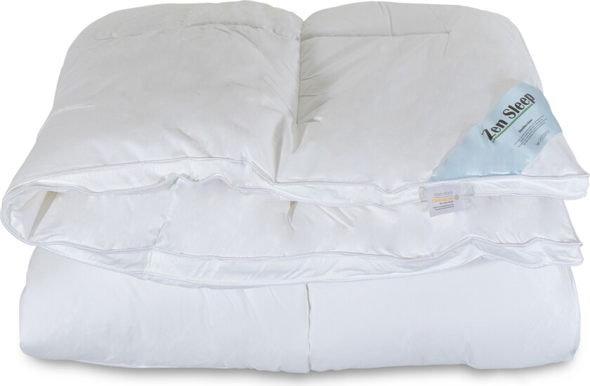 Helårs dobbeltdyne 200x200 cm - Allergivennlig dyne med myk fiberdun - Fiberdyne fra Zen Sleep