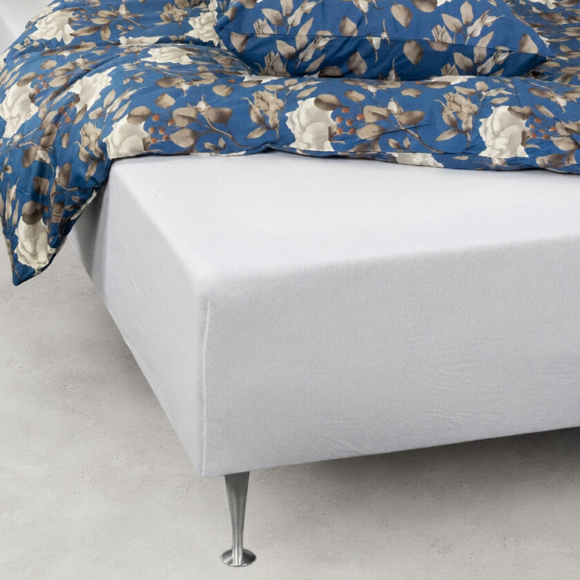 Stretchlaken 180x200 cm - 100 % økologisk bomull - Hvit GOTS-sertifisert jerseylaken - Formsydde laken til madrass
