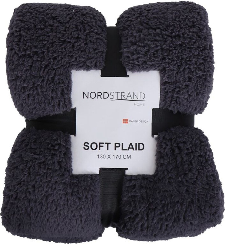 Pledd i teddy fleece - 130x170 cm - Antrasittgrå - Mykt teppe fra Nordstrand Home