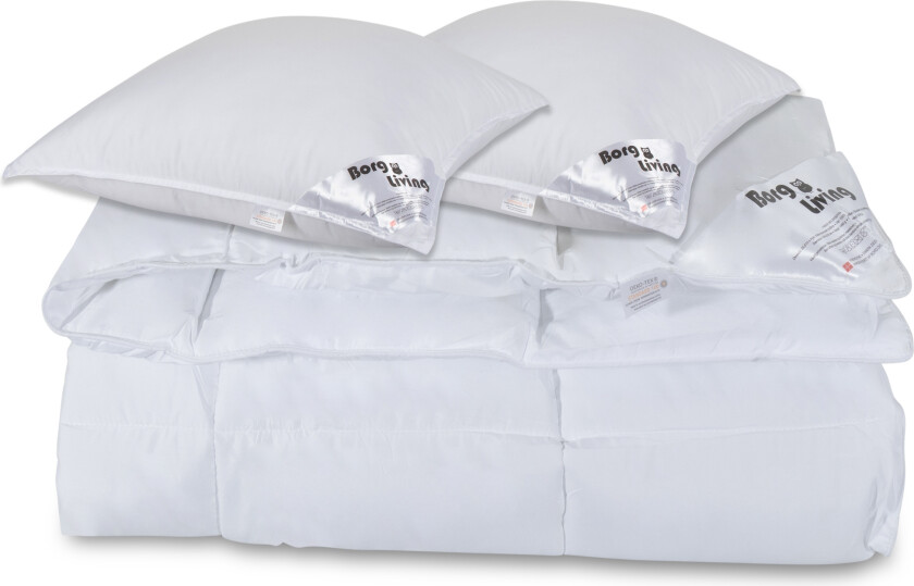 Dyne- og putesett - Helårs fiberdyne 200x220 cm + 2 stk puter 60x63 cm - Microfiberdyne - Borg Living