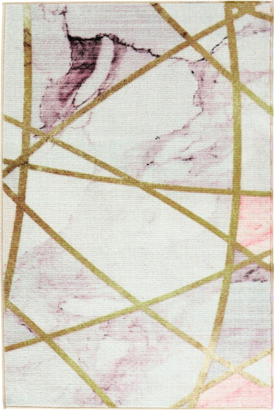 Gulvteppe - Stort gulvteppe 200x300 cm - Løst teppe med sklisikker bakside - Hvitt teppe med marmor effekt - Mykt teppe fra Nordstrand Home Agnes