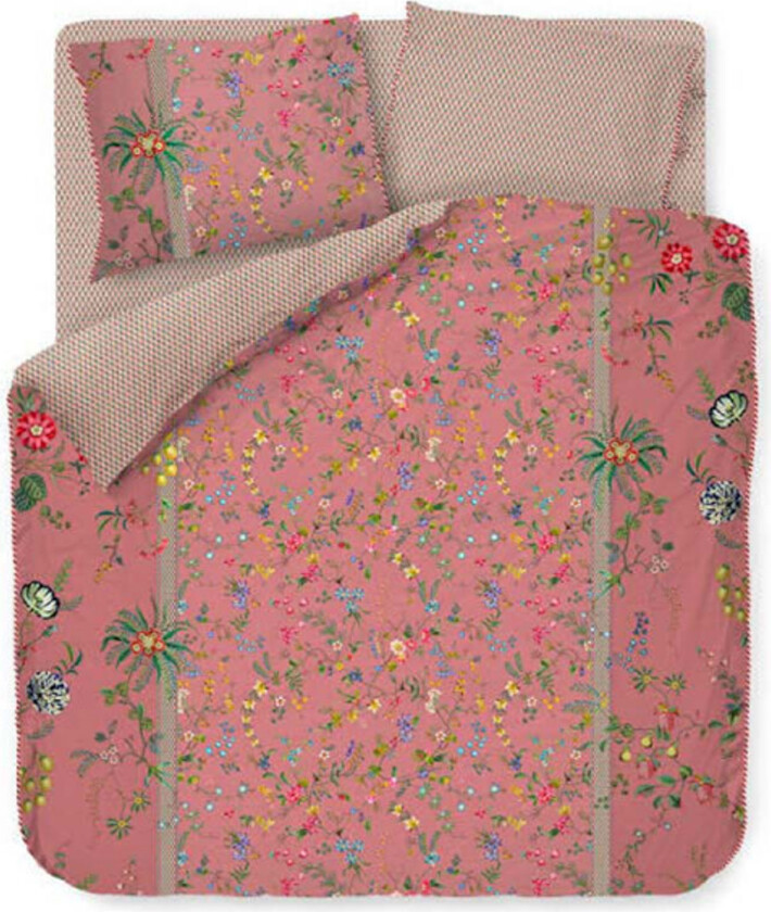 Blomstrete sengetøy - 140x200 cm - Petites fleur pink - 2 i 1 sengesett - 100% bomull - Pip Studio sengetøy