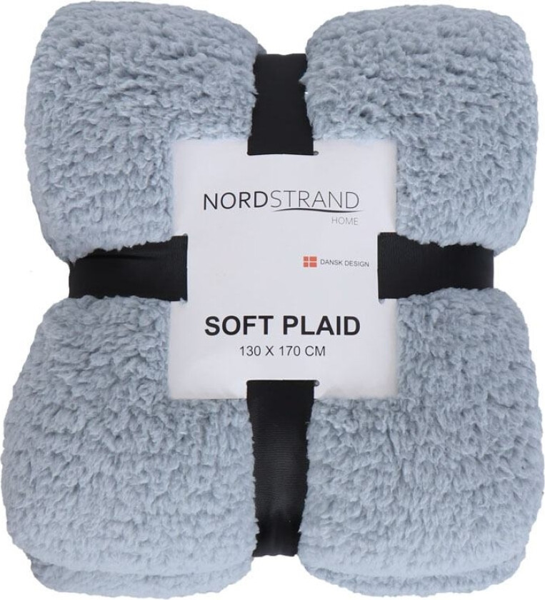 Pledd i teddy fleece - 130x170 cm - Blå - Mykt pledd fra Nordstrand