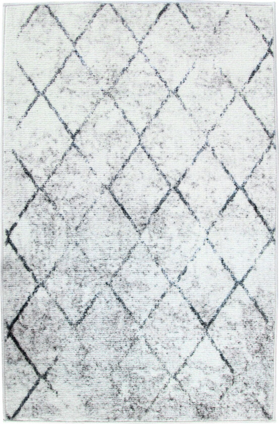 Gulvteppe 160x230 cm - Løst teppe med sklisikker bakside - Grått teppe med stonewashed effekt - Mykt teppe fra Nordstrand Home Clara