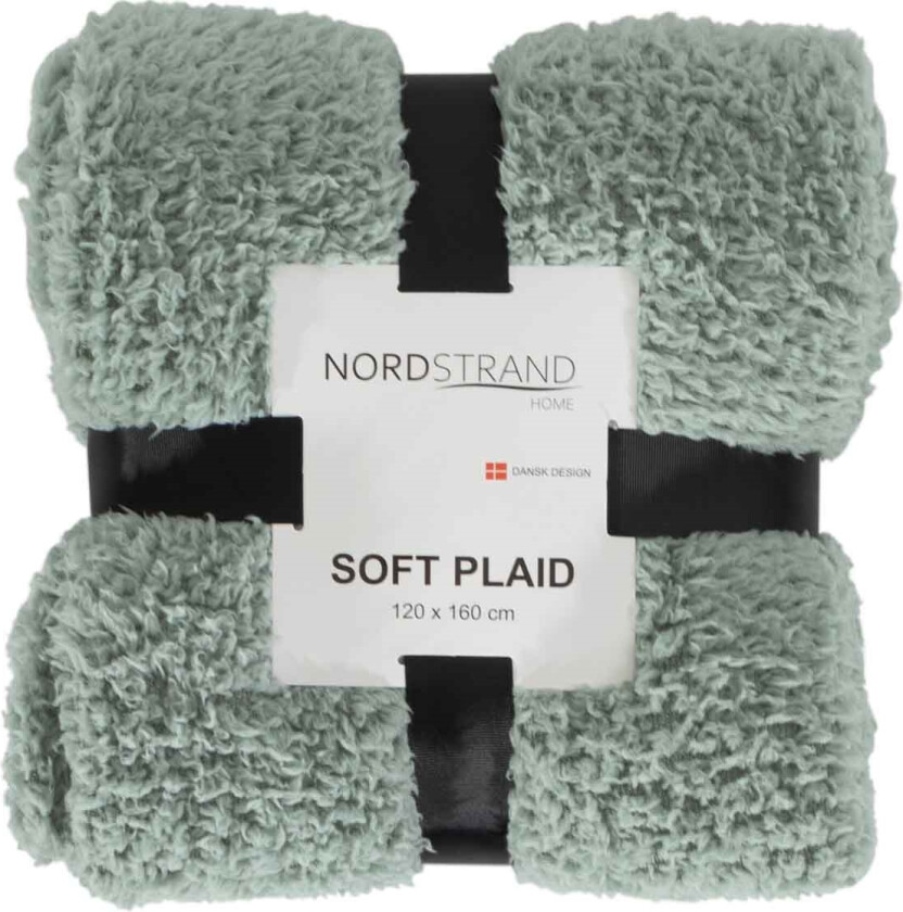 Pledd i teddy fleece - 120x160 cm - Støvet grønn - Mykt teppe fra Nordstrand