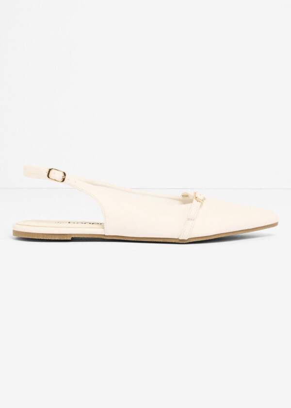 Slingback-ballerinasko med dekorative remmer