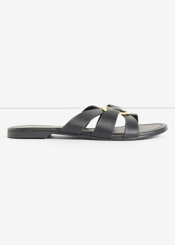Slip-in sandaler med dekorativ ring